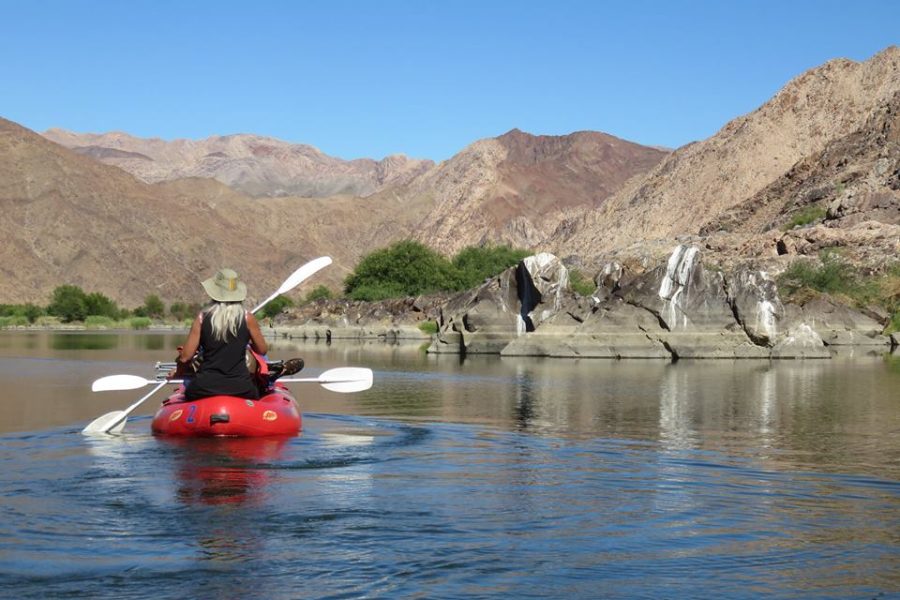 A person rafting